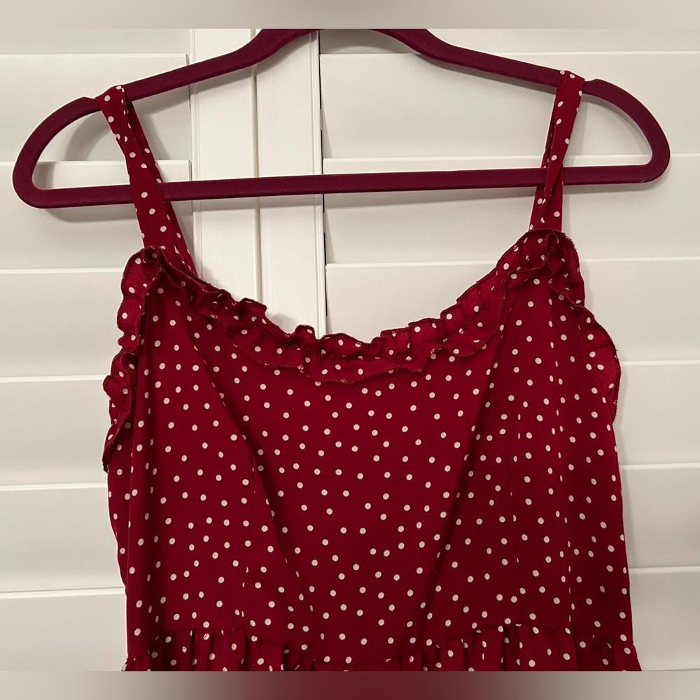 SHEIN Red With White Polka Dots Dress - Picture 4 of 11